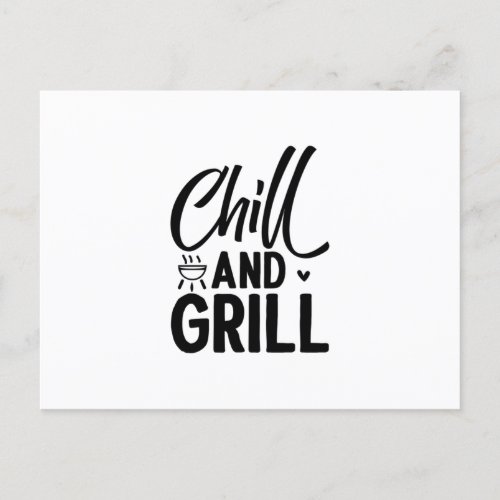 Chill And Grill BBQ Postcard