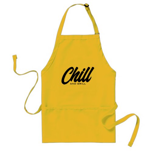 Chill and grill funny yellow BBQ arpon for men Adult Apron