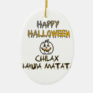 Chill and Relax Happy Halloween Collection Ceramic Ornament