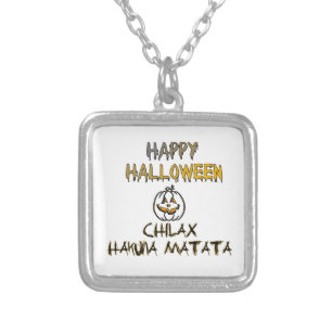 Chill and Relax Happy Halloween Collection Silver Plated Necklace