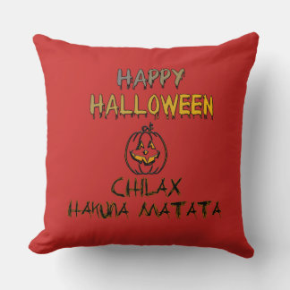 Chill and Relax Happy Halloween Collection Throw Pillow
