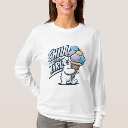 Chill and Thrill Ice Cream Polar Bear T_Shirt