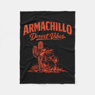 Chill armadillo cowboy funny cactus desert fleece blanket