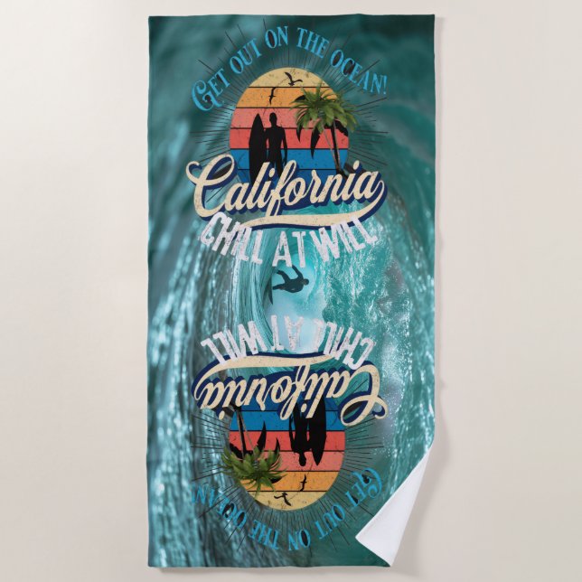 Chill at Will Summer Vacation Beach Towel (Front)
