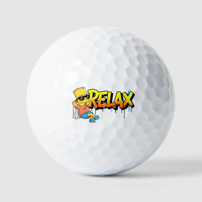 Chill Bart Relax Graffiti Urban Style Graphic Tee Golf Balls (Front)