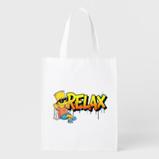 Chill Bart Relax Graffiti Urban Style Graphic Tee Grocery Bag