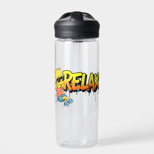 Chill Bart Relax Graffiti Urban Style Graphic Tee Water Bottle (Front)