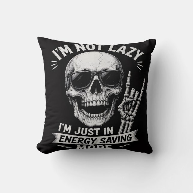 Chill Bone Humor Throw Pillow (Front)