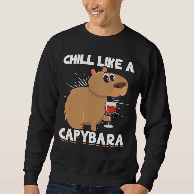 Chill Capybara Cute Animal Lover Sweatshirt (Front)