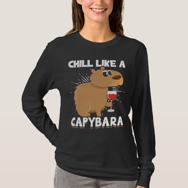 Chill Capybara Cute Animal Lover T-Shirt (Front)