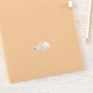 Chill Capybara Sploot Tiny Red Hat Art Sticker