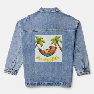 Chill Capybara Women's Denim Jacket | Summer gift