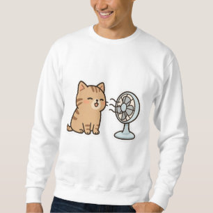 Chill Cat by the Fan – Cute Summer Sticker" Sweatshirt