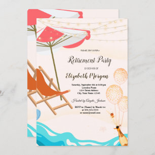 Chill Chair Balloons,Wine Retirement Party Invitation