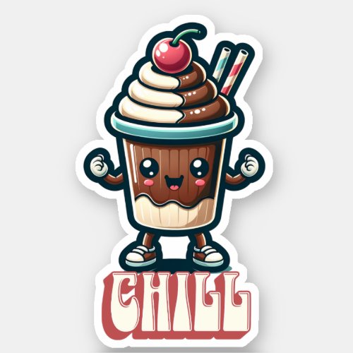 Chill Chocolate Milkshake Pun  Sticker