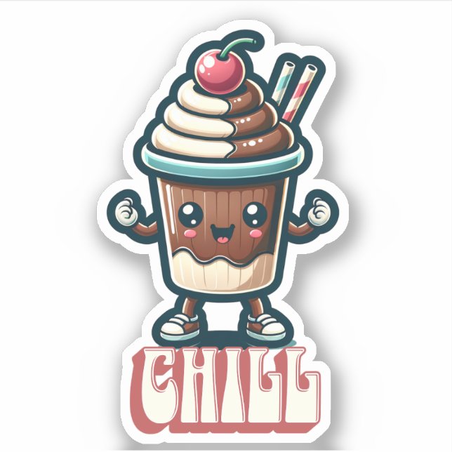 Chill Chocolate Milkshake Pun  Sticker (Front)