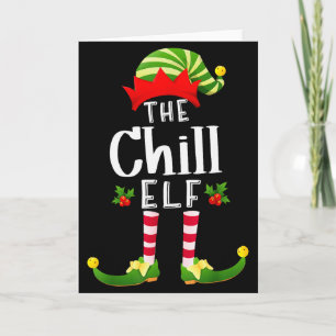 Chill Christmas Elf Matching Pajama X-mas Party  Card