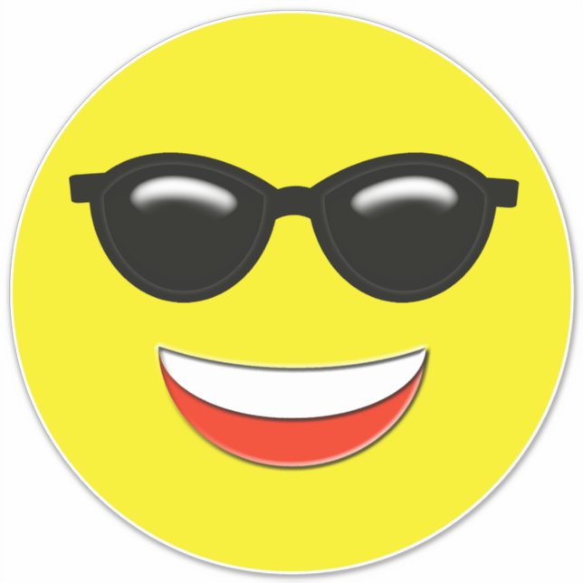 Chill Cool Sunglasses Emoji Sticker (Front)