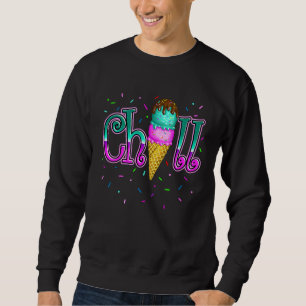 Chill Cute Sweet Pink Teal Ice Cream Sprinkle Sweatshirt