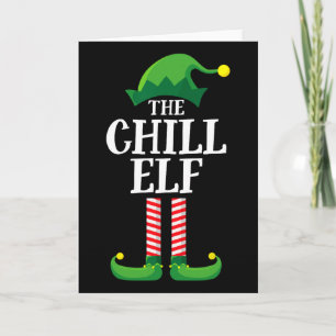 Chill Elf Matching Family Group Christmas Party Card