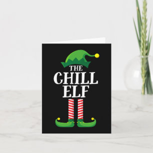 Chill Elf Matching Family Group Christmas Party Card
