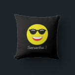 Chill Emoji Add Your Name Throw Pillow<br><div class="desc">Add your name to this double-sided emoticon throw pillow.</div>