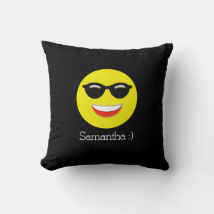 Chill Emoji Add Your Name Throw Pillow