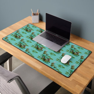 Chill Frogs Enjoying Summer Desk Mat