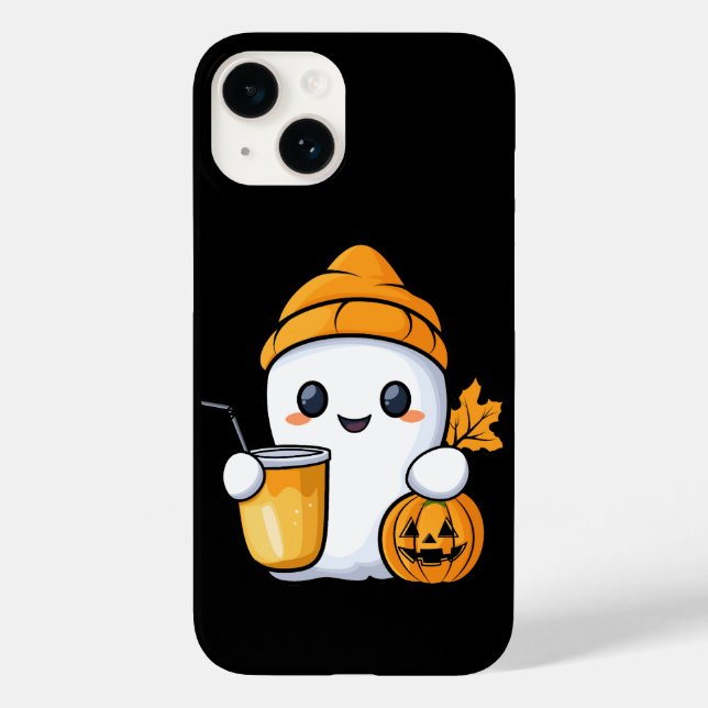 Chill Ghost Warm Coffee Cozy Fall Case-Mate iPhone Case (Back)