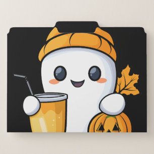 Chill Ghost Warm Coffee Cozy Fall File Folder
