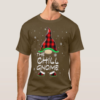 Chill Gnome Buffalo Plaid Matching Family Christma T-Shirt