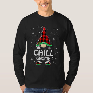 Chill Gnome Buffalo Plaid Matching Family Christma T-Shirt