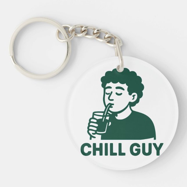 chill guy keychain (Front)