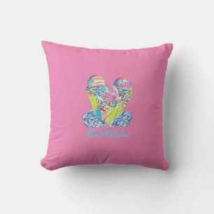 Chill Ice cream Throw Pillow