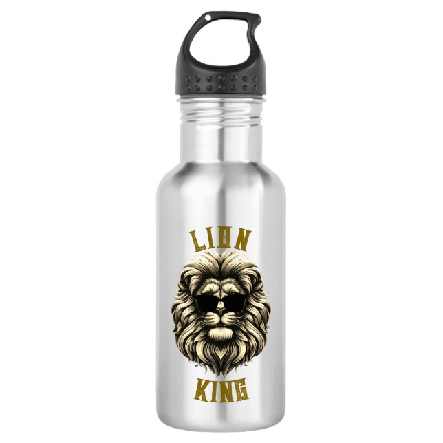 Chill Lion King Stainless Steel Water Bottle (Front)