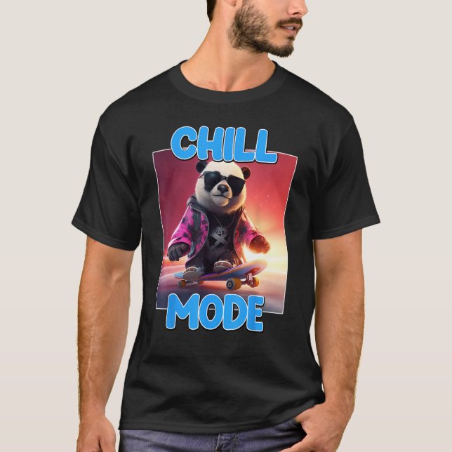 Chill Mode Panda Bear Animal  Cute Panda T-Shirt (Front)