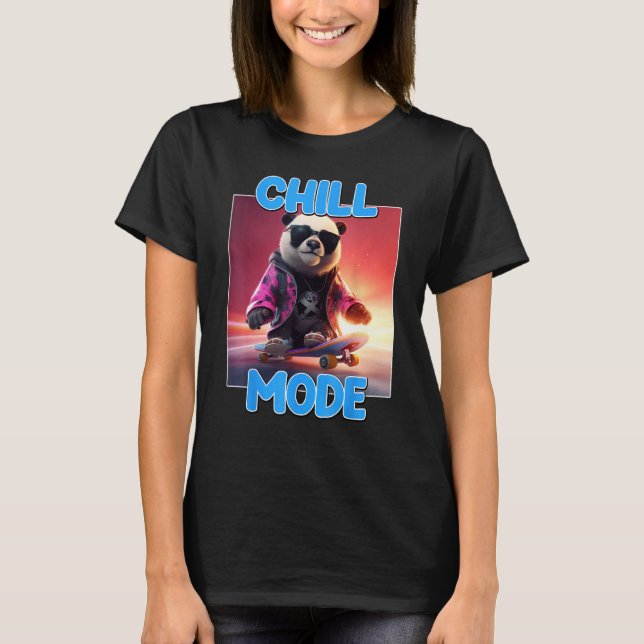 Chill Mode Panda Bear Animal  Cute Panda T-Shirt (Front)