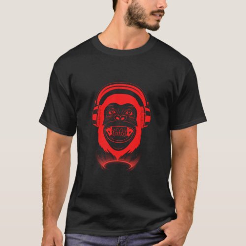 Chill Monkey Fashionable Monkey Music Gaming Hip H T_Shirt