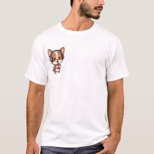 Chill Music-Loving Corgi Puppy Sipping Soda T-Shirt