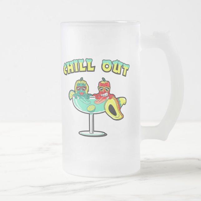 Chill Out Frosted Glass Beer Mug (Right)