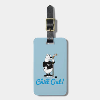 Chill Out Hockey Polar Bear Luggage Tag