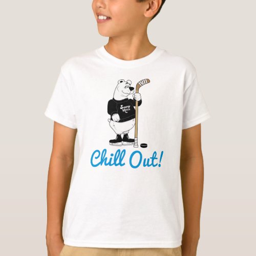 Chill Out Hockey Polar Bear T_Shirt