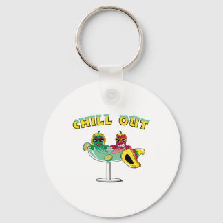 Chill Out Margarita Chili Peppers Keychain