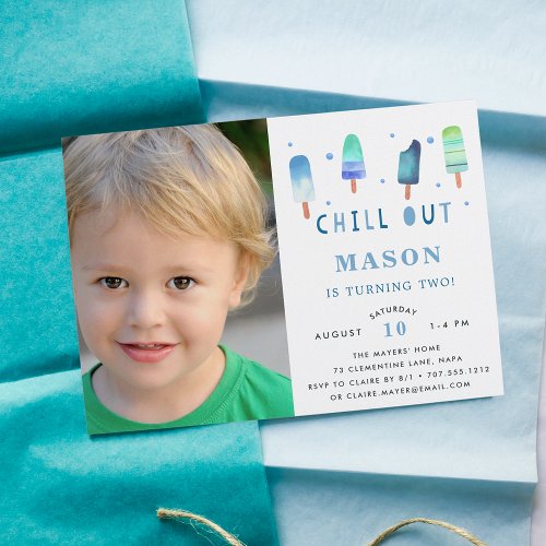 Chill Out  Photo Birthday Party Invitation