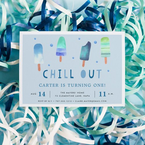 Chill Out  Popsicle Birthday Party Invitation