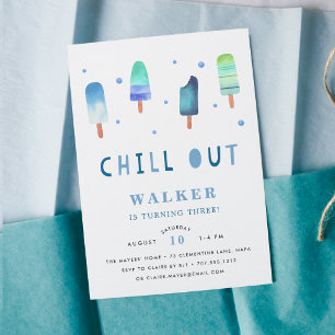 Chill Out   Popsicle Birthday Party Invitation