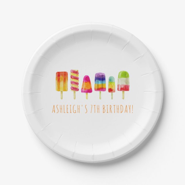 Chill Out Popsicle Party | Kids Birthday Party Paper Plates (Front)