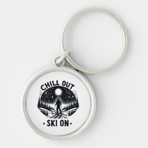Chill out Ski on Keychain