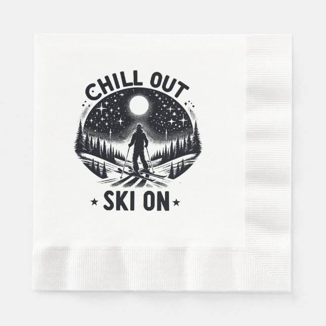 Chill out Ski on Napkins (Front)