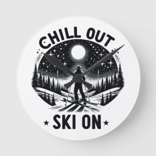 Chill out Ski on Round Clock